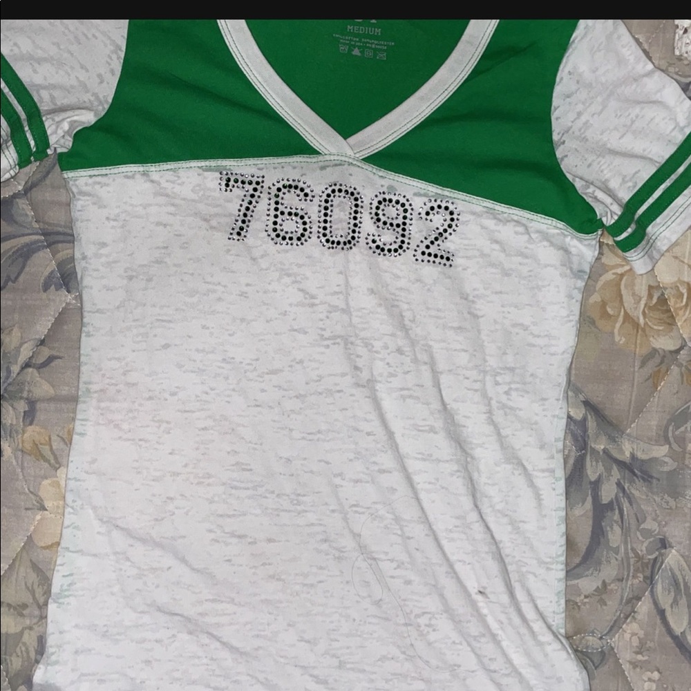 Green & white shirt